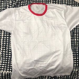 White and red lining American Apparel shirt